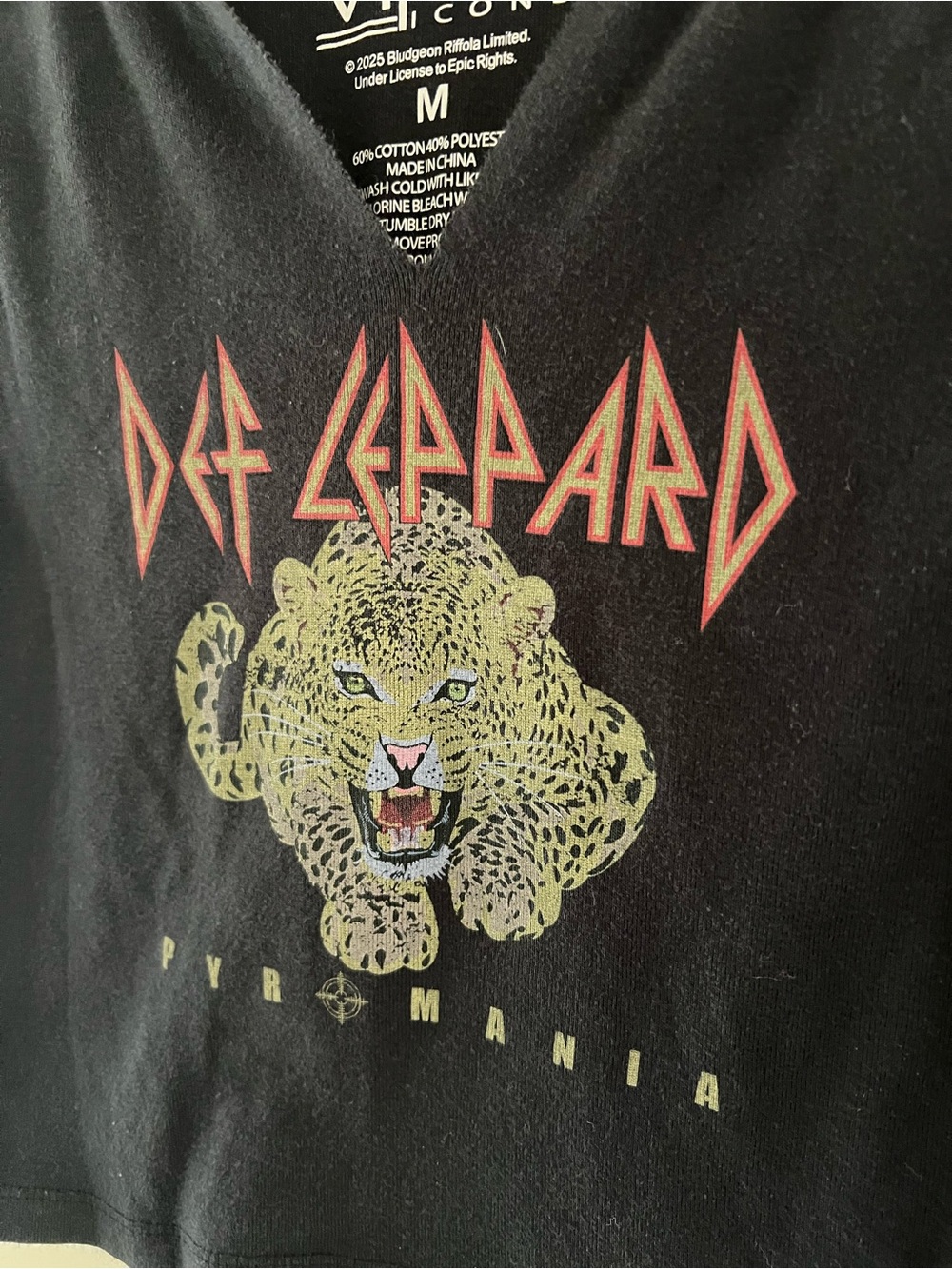 VINYL ICONS Def Leppard Black Cropped Tank Top - Picture 2 of 3